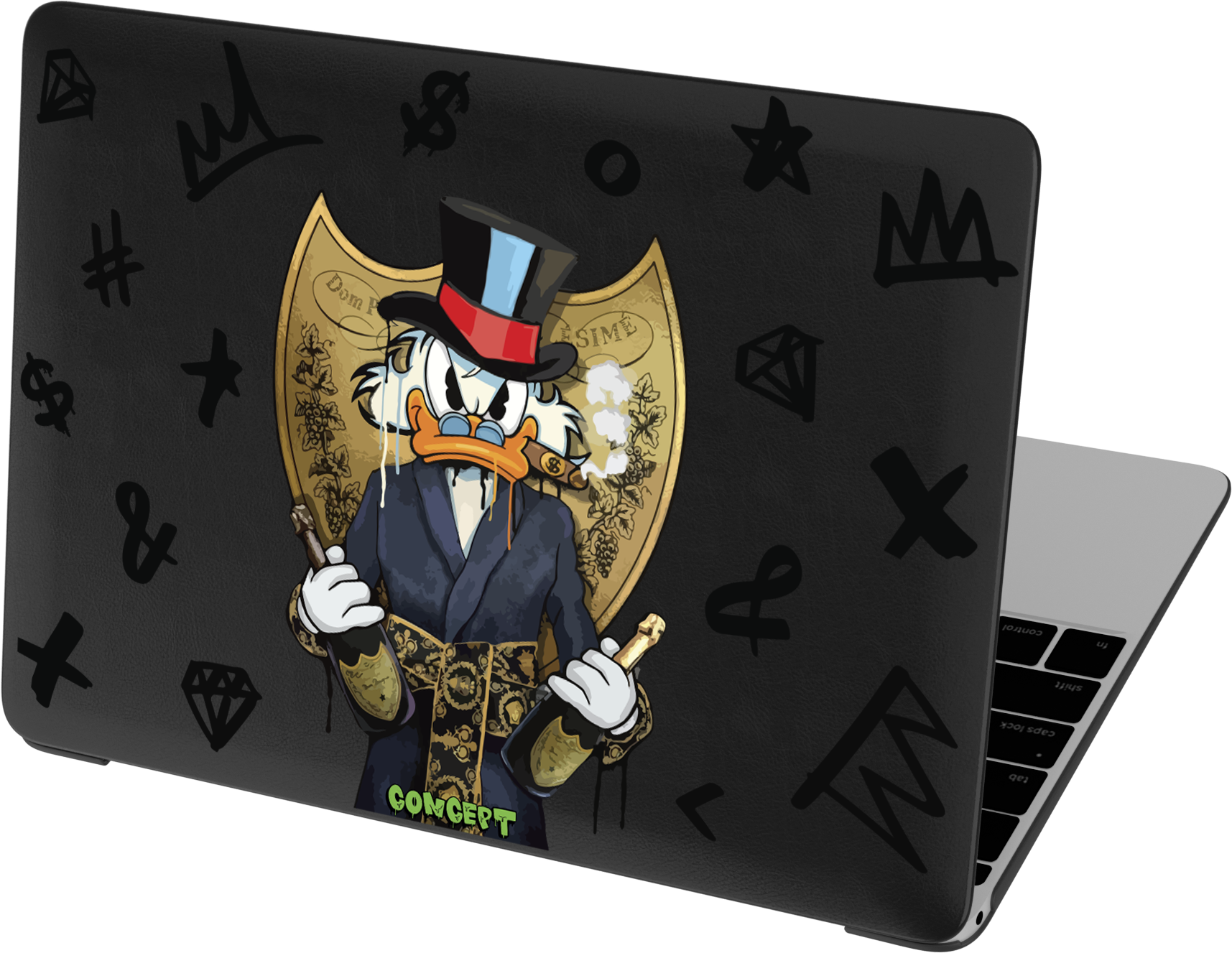 Шкіряний чохол-накладка з принтом Scrooge для MacBook Pro 14 (2021-2023 M1 M2 M3)