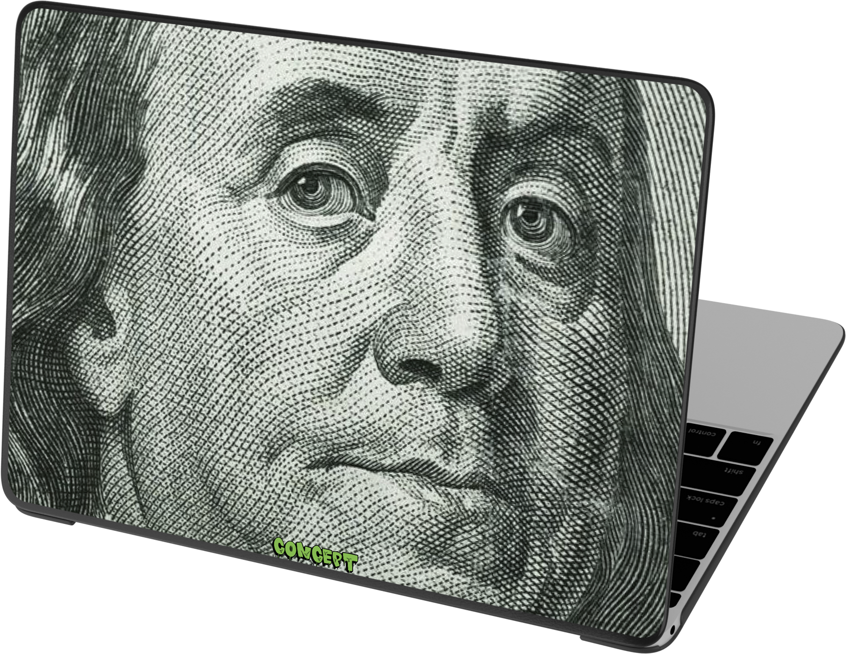 Шкіряний чохол-накладка з принтом Franklin для MacBook Pro 14 (2021-2023 M1 M2 M3)