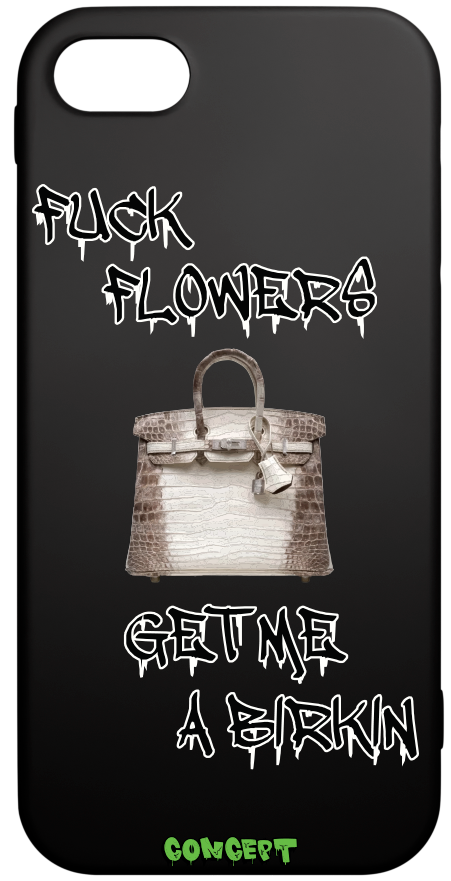 Чохол з принтом Fuck flowers get me a birkin (black) для iPhone 7 Plus | 8 Plus