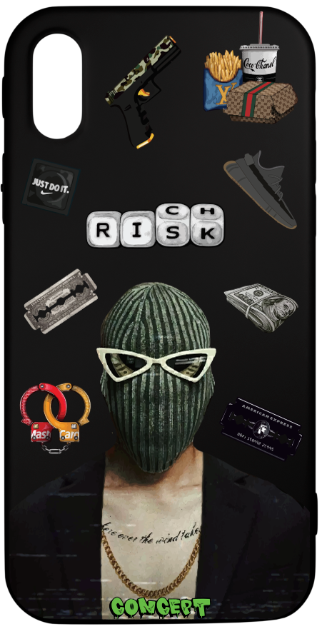 Чохол з принтом Rich risk для iPhone X | XS | XR | XS Max
