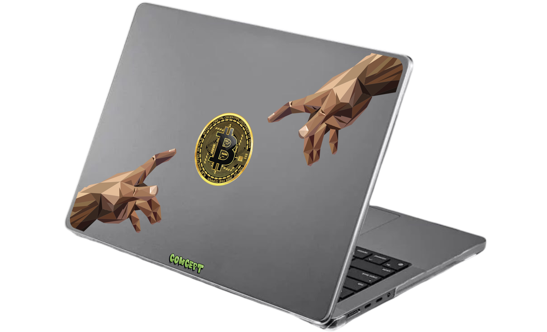 Шкіряний чохол-накладка з принтом Hands Bitcoin для MacBook 12 (2015-2017)