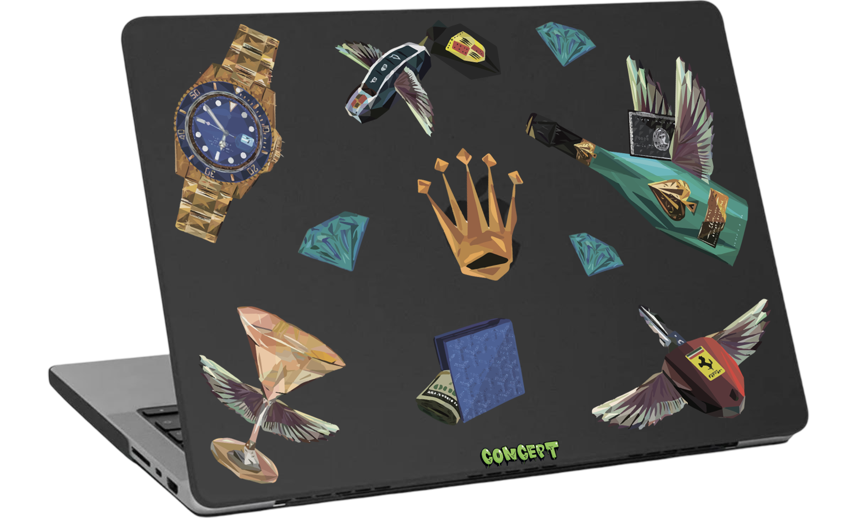 Шкіряний чохол-накладка з принтом Luxury для MacBook Air 13 (2010-2017)