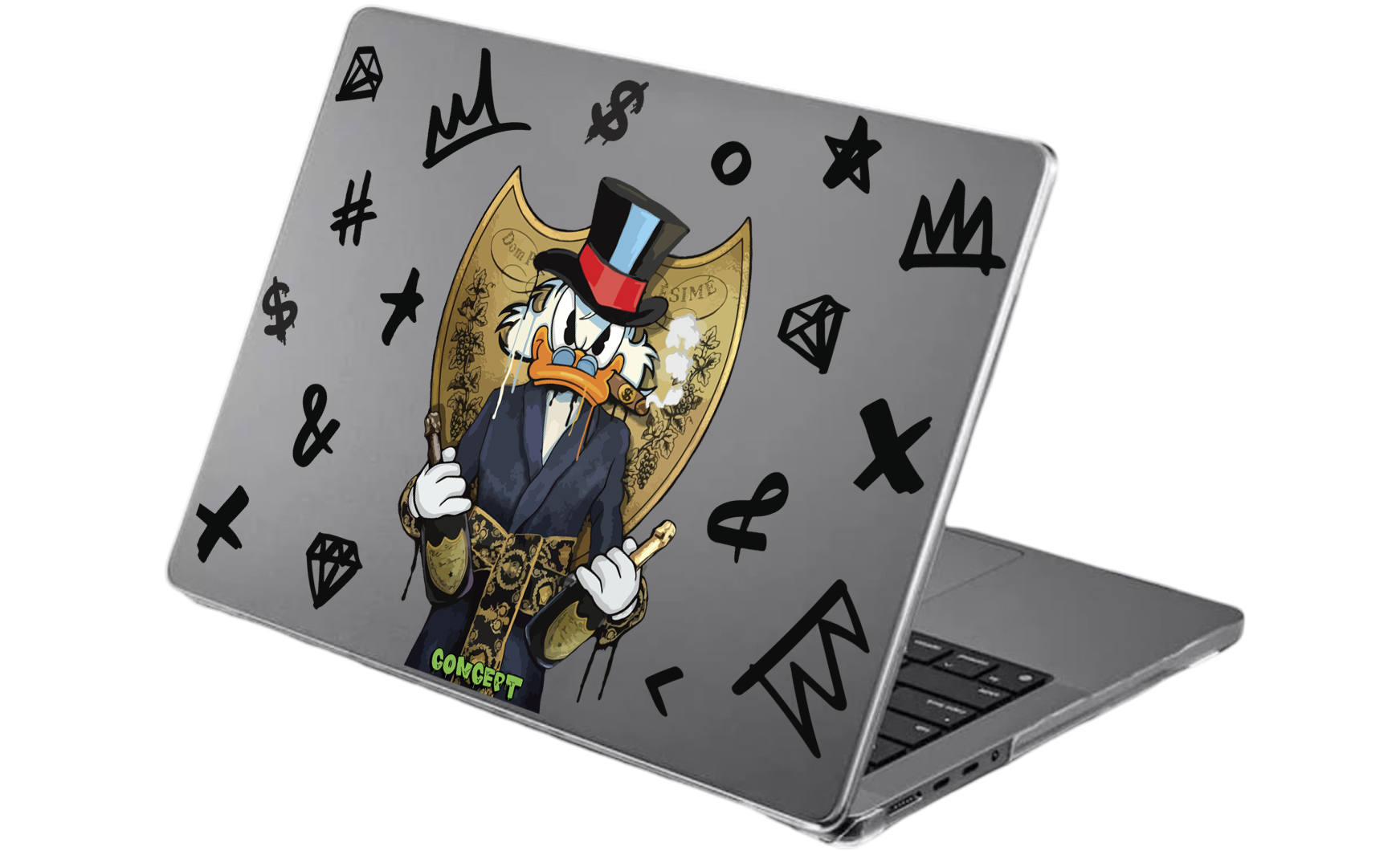 Шкіряний чохол-накладка з принтом Scrooge для MacBook Pro 14 (2021-2023 M1 M2 M3)