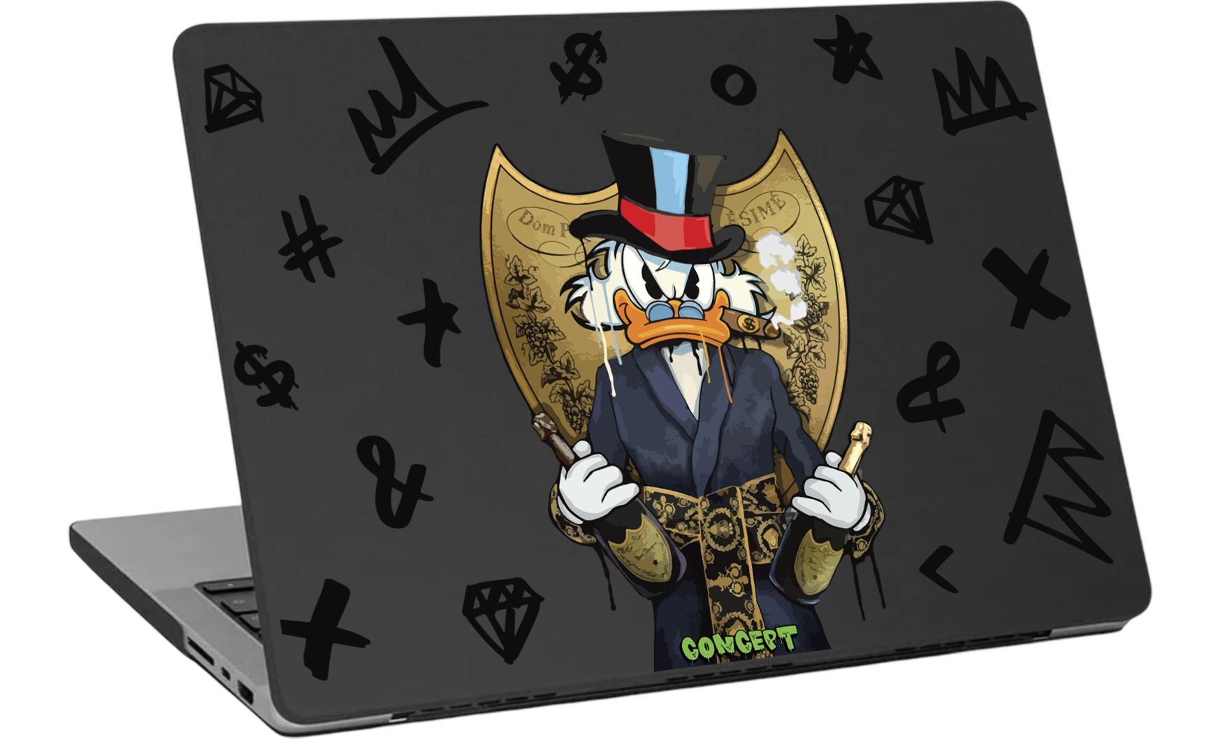 Шкіряний чохол-накладка з принтом Scrooge для MacBook Pro 14 (2021-2023 M1 M2 M3)