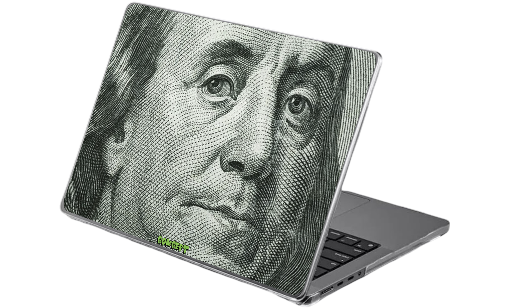 Шкіряний чохол-накладка з принтом Franklin для MacBook Pro 14 (2021-2023 M1 M2 M3)