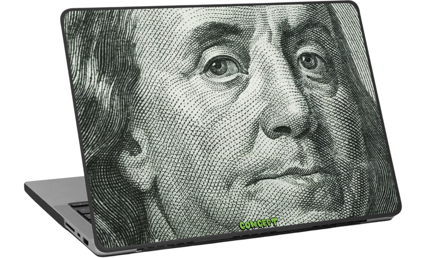 Шкіряний чохол-накладка з принтом Franklin для MacBook Pro 14 (2021-2023 M1 M2 M3)