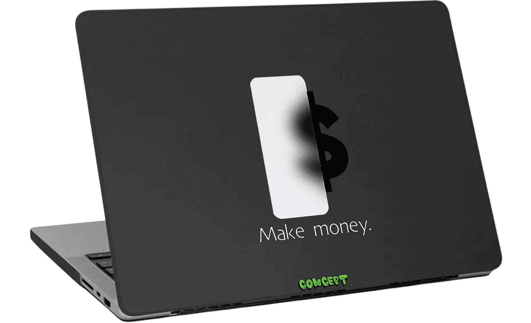 Шкіряний чохол-накладка з принтом Make Money для MacBook Pro 14 (2021-2023 M1 M2 M3)