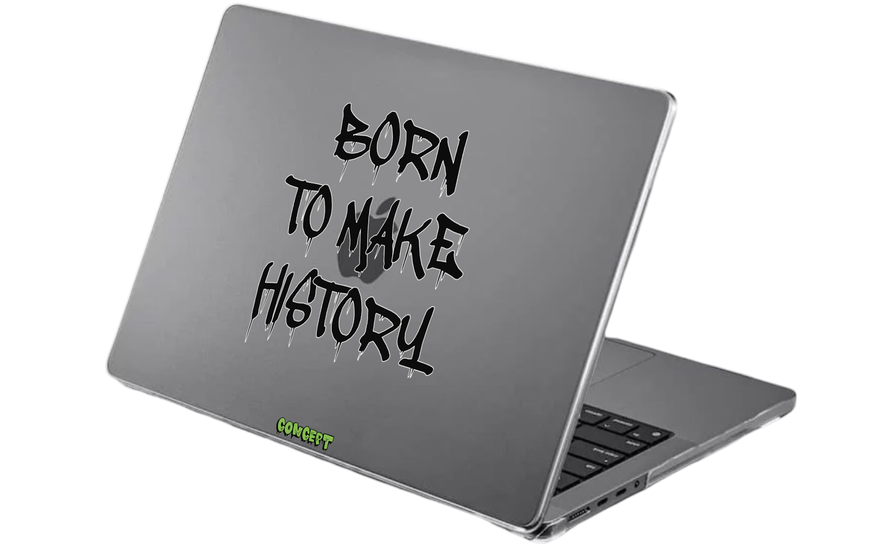 Шкіряний чохол-накладка з принтом Born to make history (black) для MacBook Pro 15 Retina (2012-2015)
