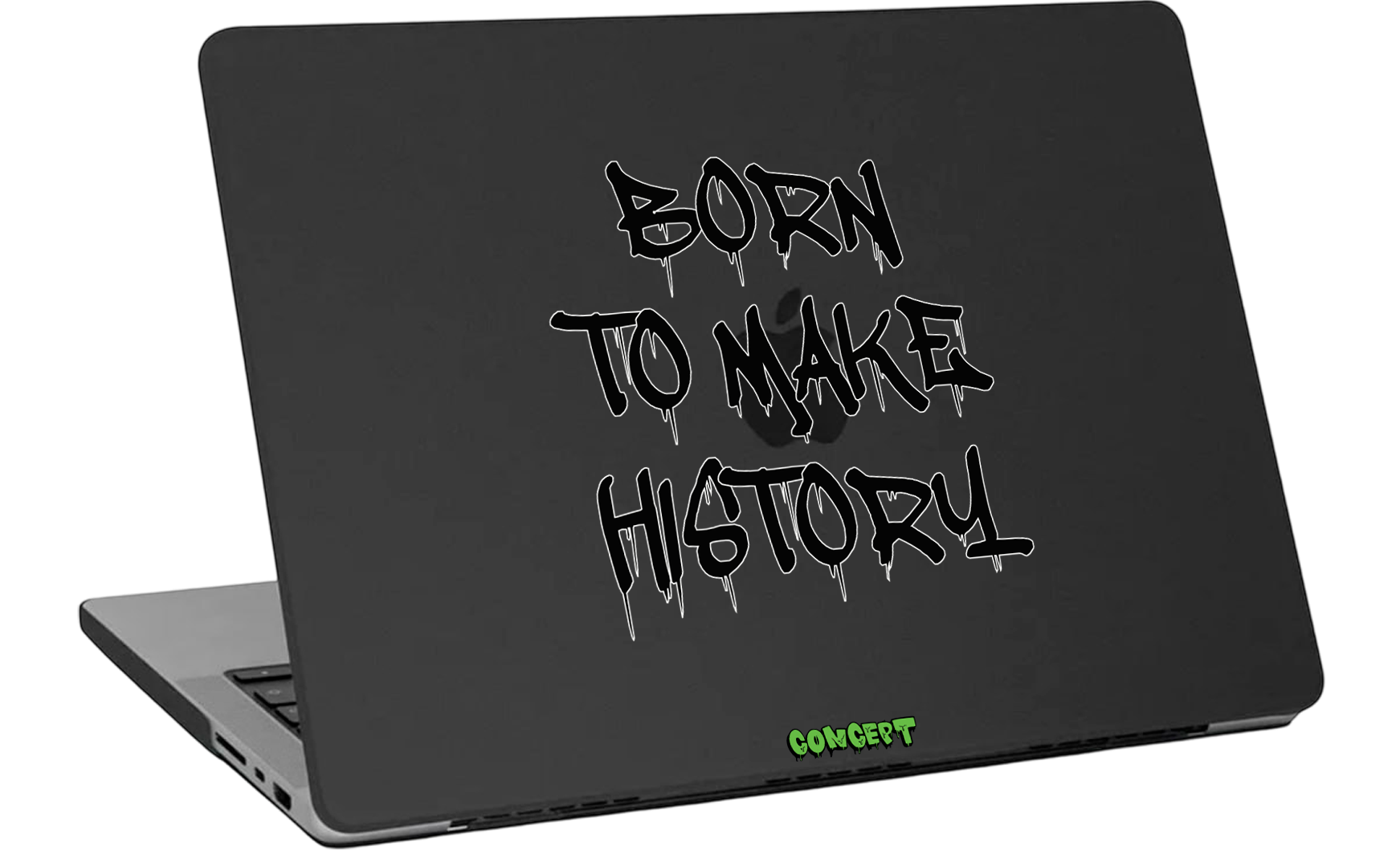 Шкіряний чохол-накладка з принтом Born to make history (black) для MacBook Pro 15 Retina (2012-2015)