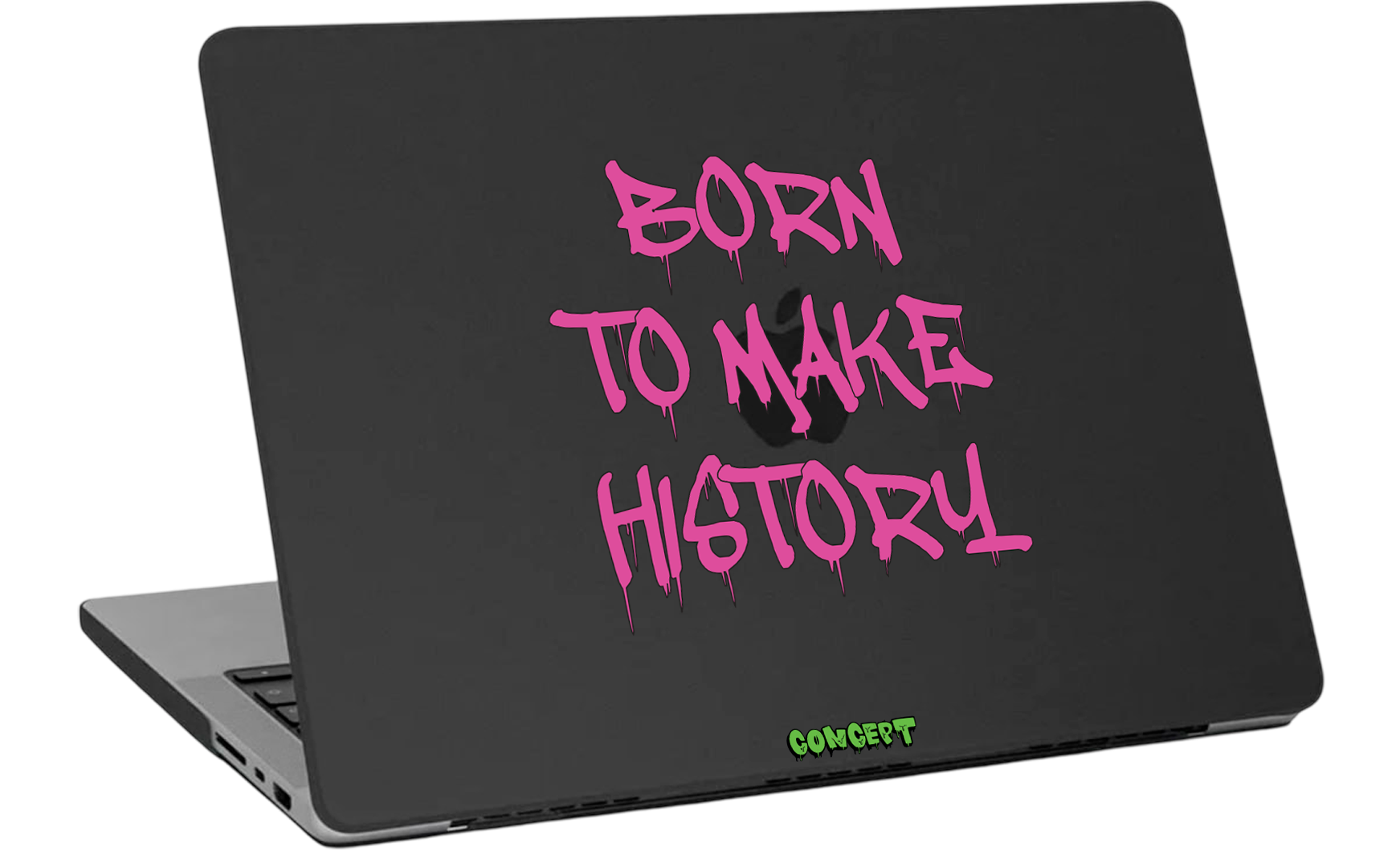 Шкіряний чохол-накладка з принтом Born to make history (rose) для MacBook Pro 13 (2016-2022 M1 M2)