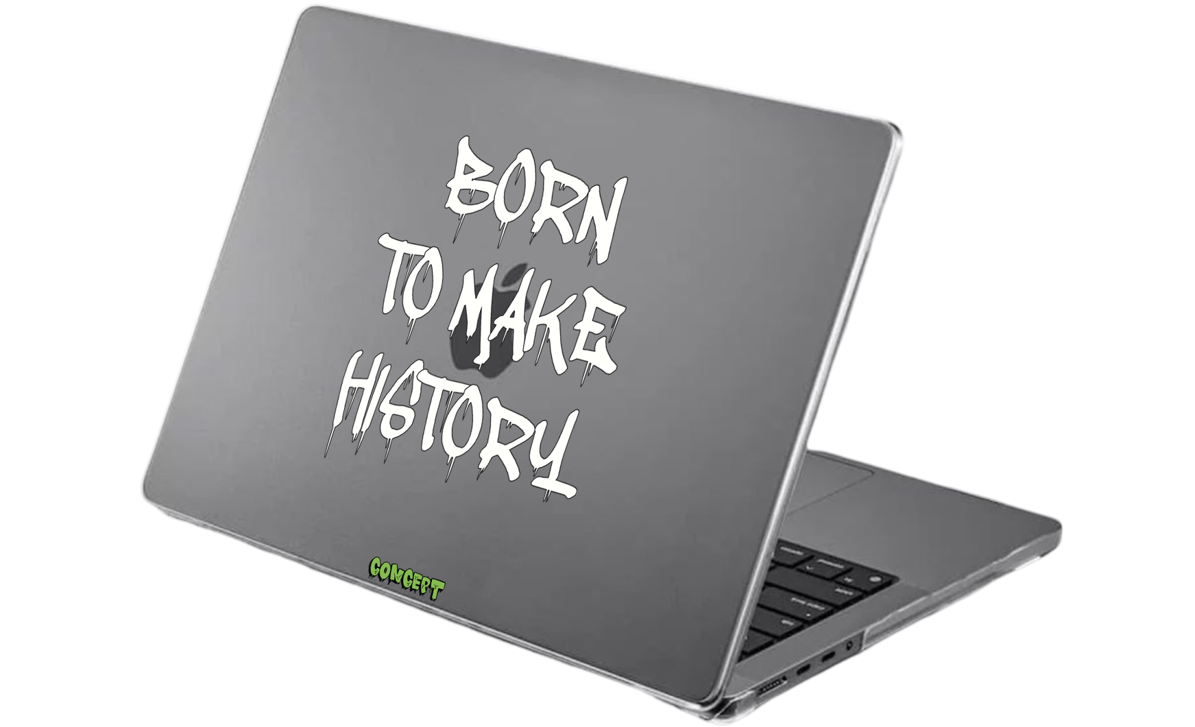 Шкіряний чохол-накладка з принтом Born to make history (white) для MacBook Pro 15 Retina (2012-2015)