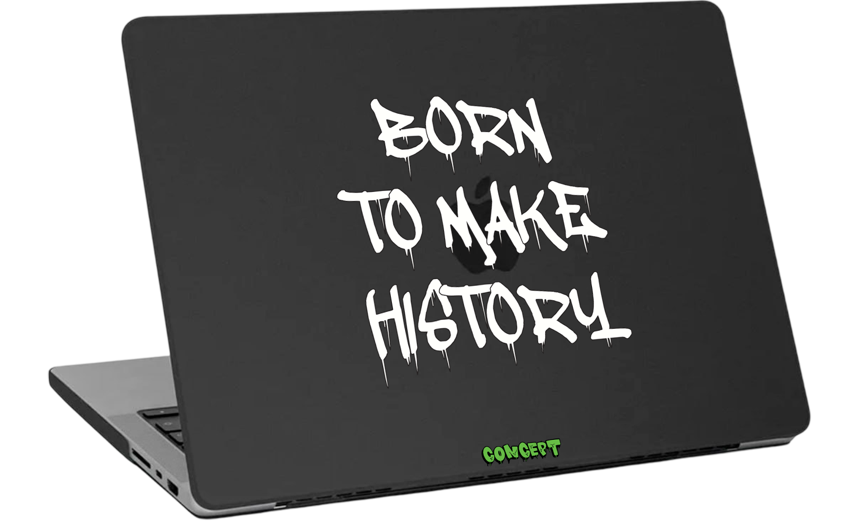 Шкіряний чохол-накладка з принтом Born to make history (white) для MacBook Pro 15 Retina (2012-2015)