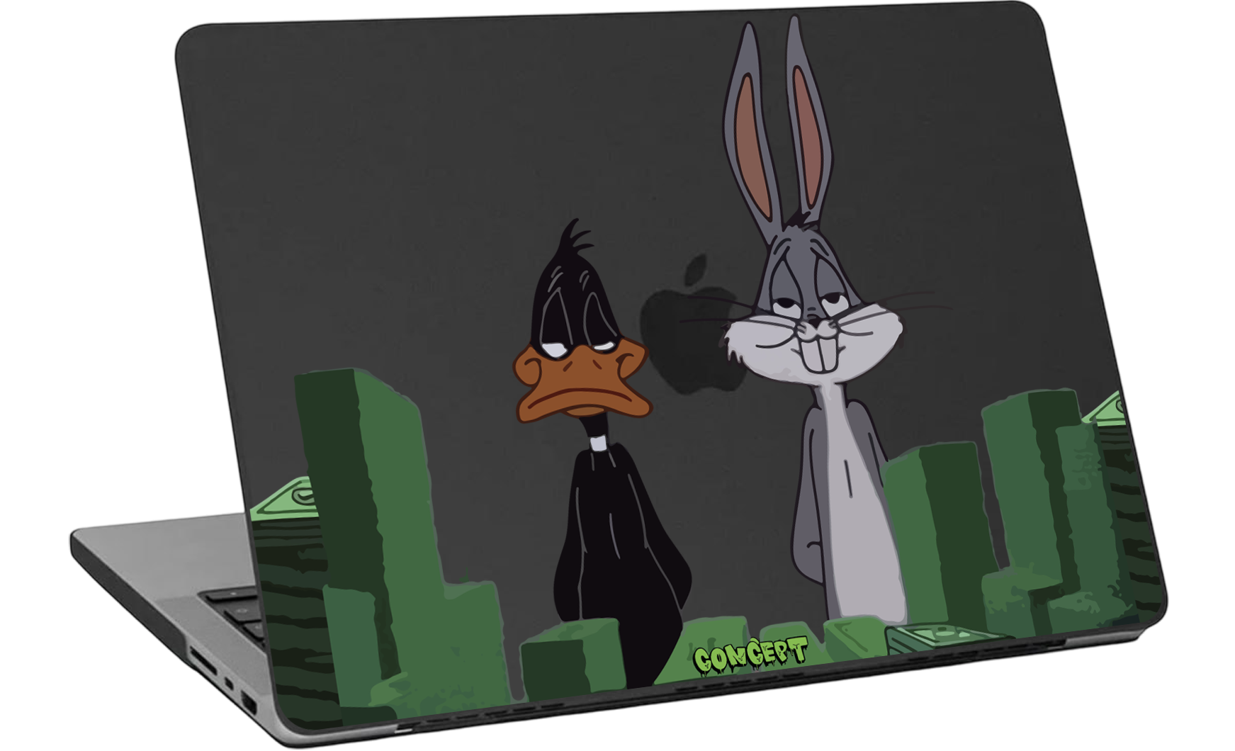 Шкіряний чохол-накладка з принтом Bugs Bunny & Daffy Duck для MacBook Pro 14 (2021-2023 M1 M2 M3)