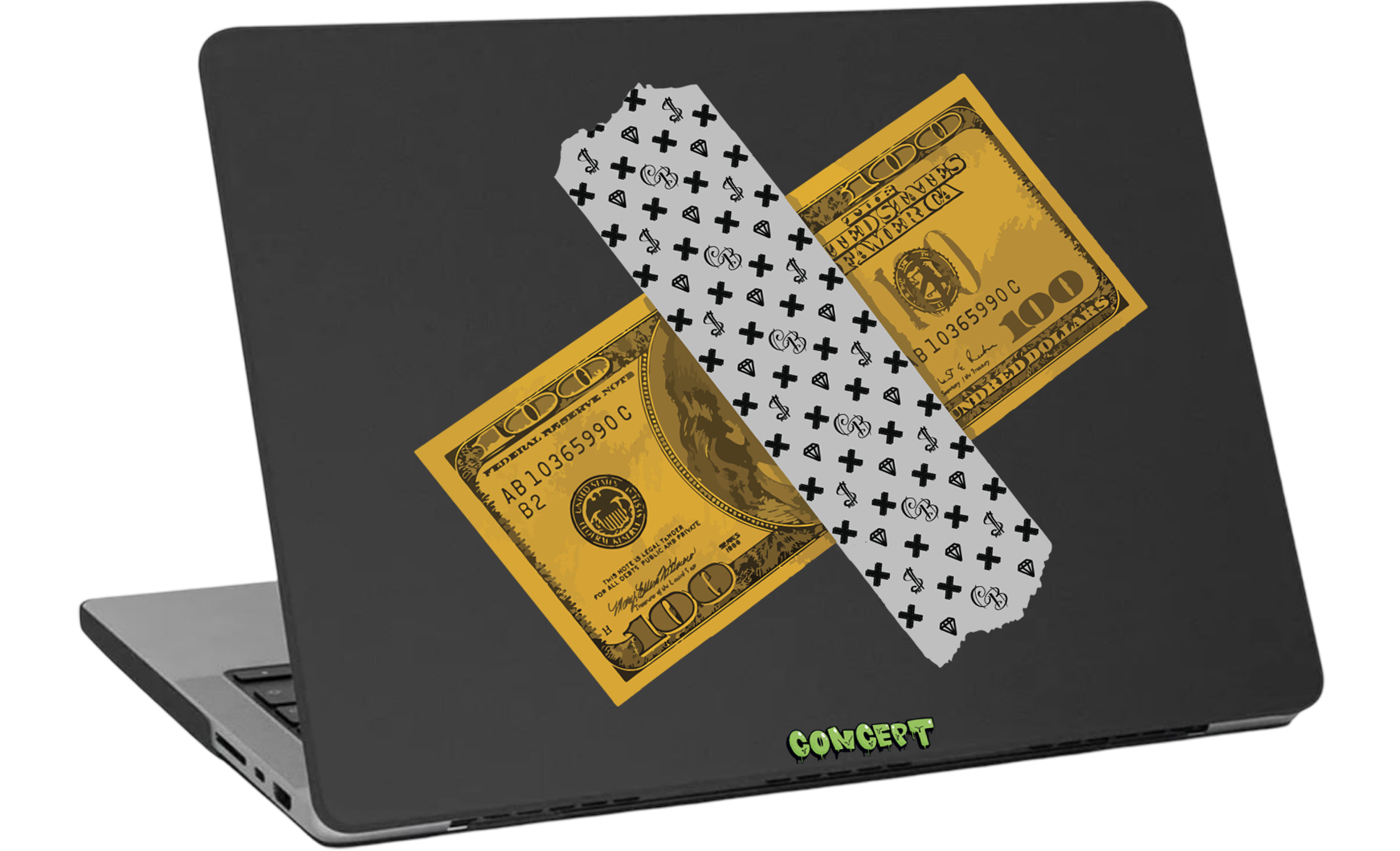 Шкіряний чохол-накладка з принтом Gold Dollar для MacBook Air 15 (2023 M3)