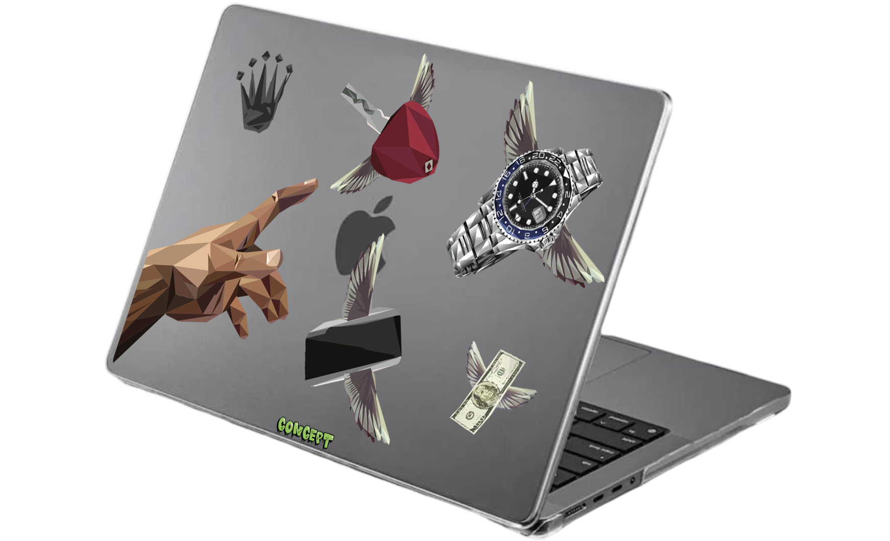 Шкіряний чохол-накладка з принтом Hands Luxury для MacBook Air 15 (2023 M3)
