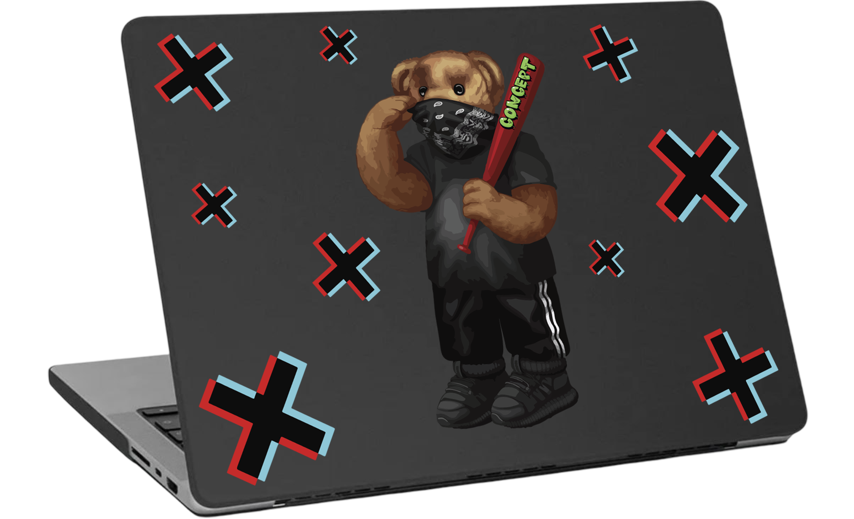 Шкіряний чохол-накладка з принтом Bear Concept для MacBook Pro 15 (2016-2019)