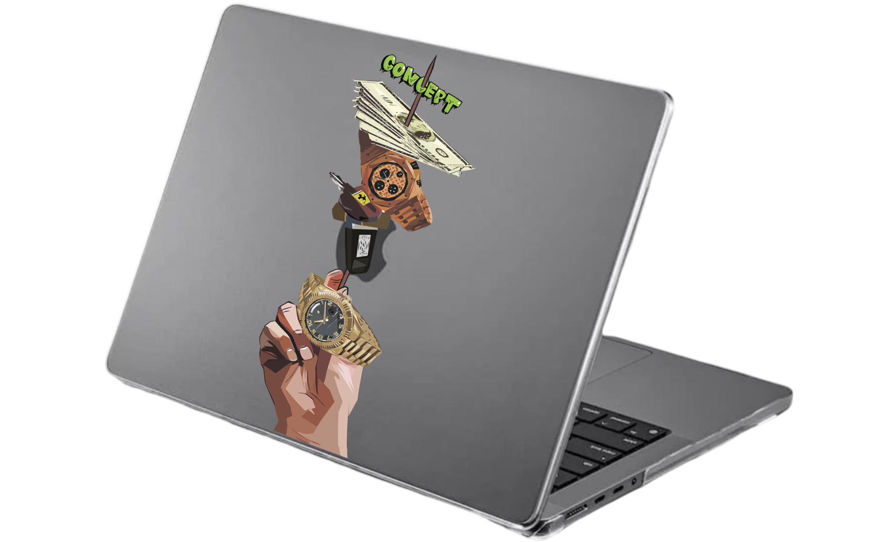 Шкіряний чохол-накладка з принтом Kebab для MacBook Air 13 (2010-2017)