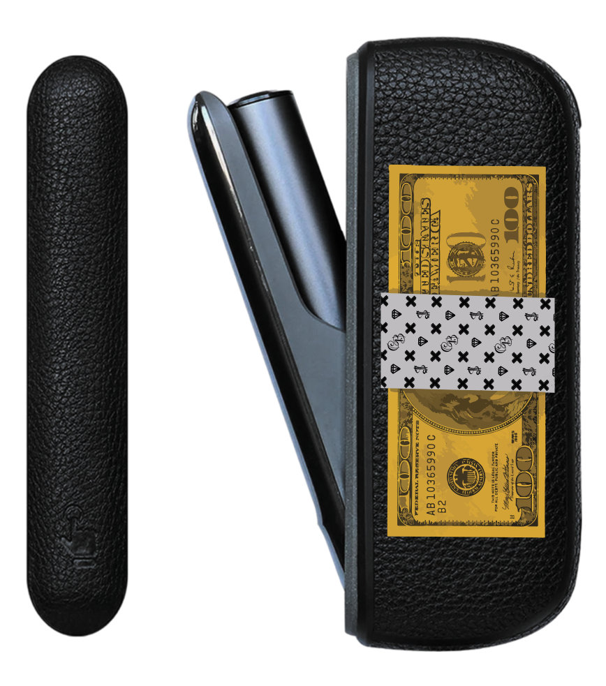 Чохол з боковою панеллю з екошкіри для IQOS ILUMA з принтом Gold Dollar