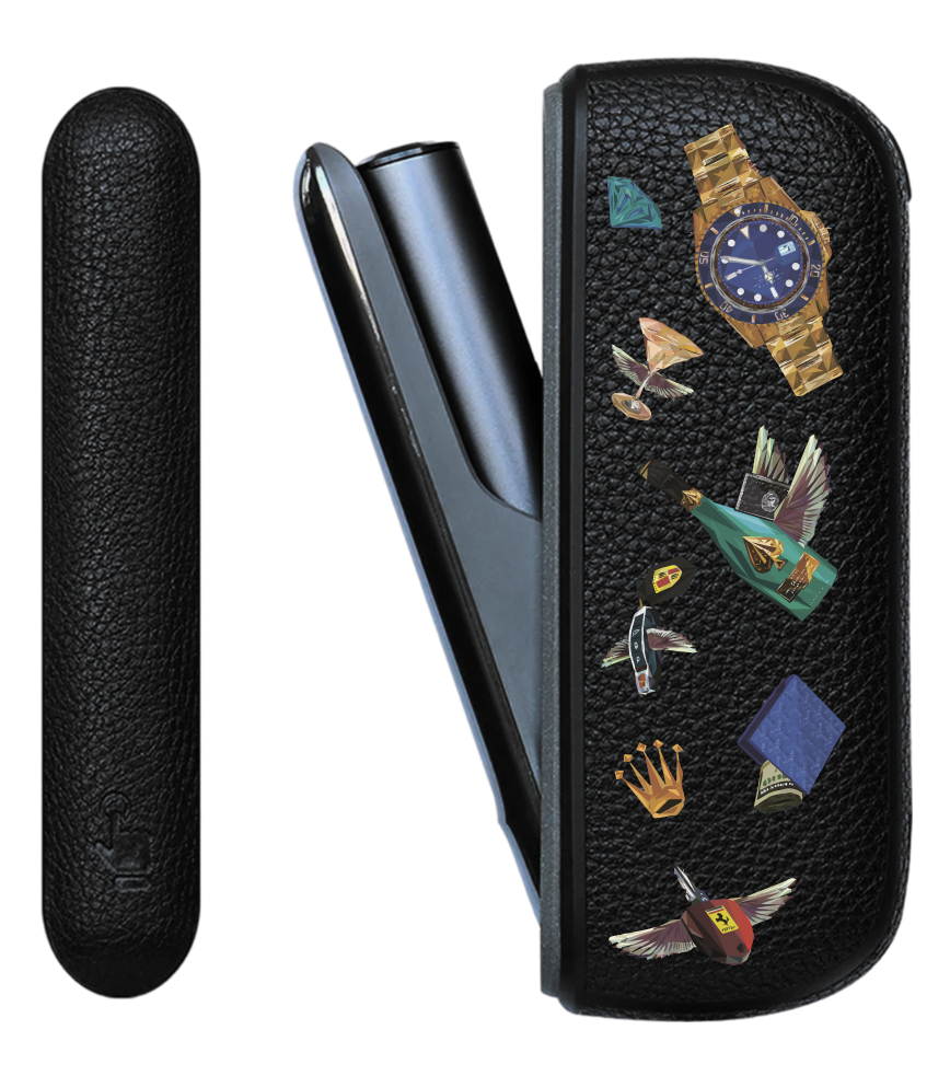 Чохол з боковою панеллю з екошкіри для IQOS ILUMA з принтом Luxury