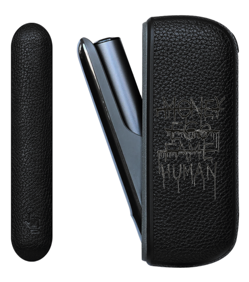 Чохол з боковою панеллю з екошкіри для IQOS ILUMA з принтом Money Ego Fame Human