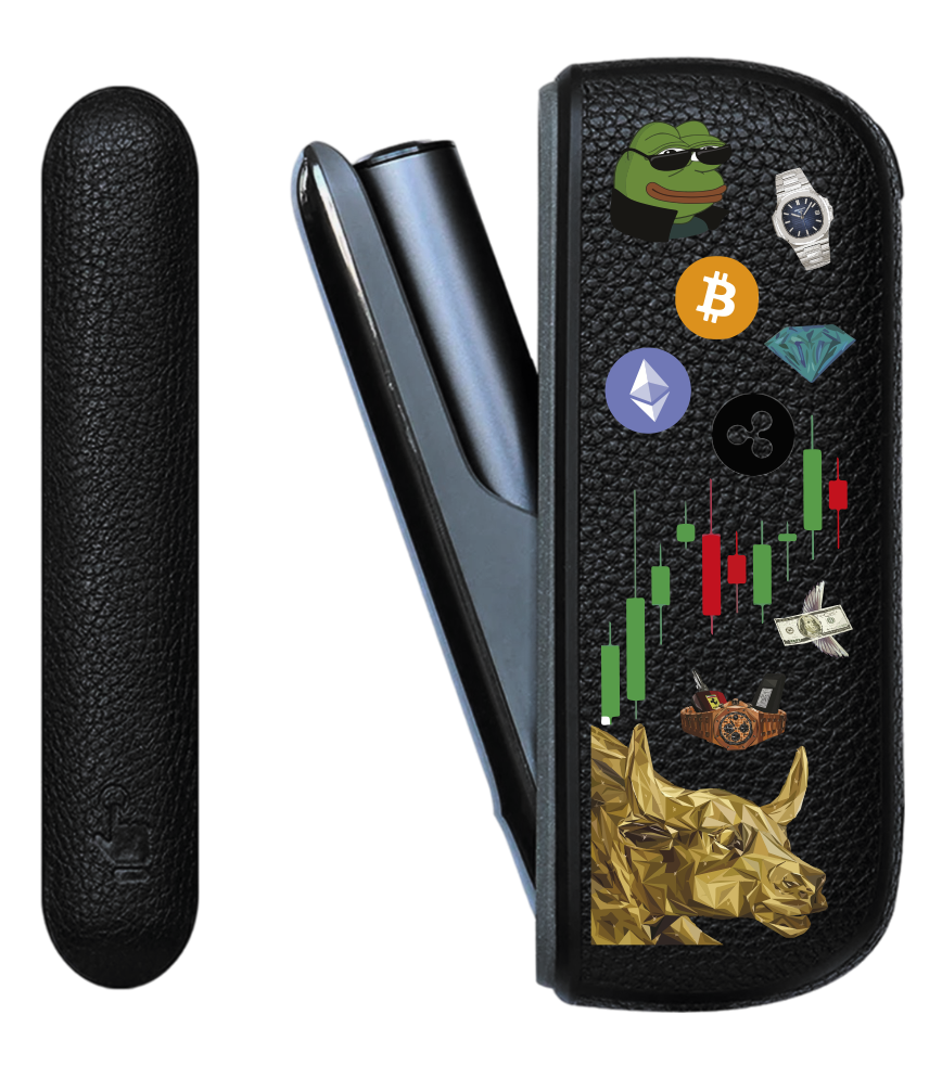 Чохол з боковою панеллю з екошкіри для IQOS ILUMA з принтом Crypto