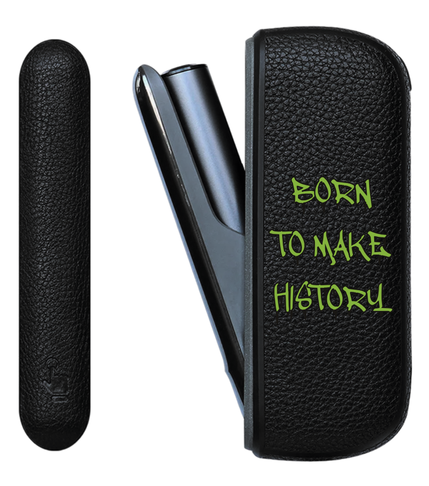 Чохол з боковою панеллю з екошкіри для IQOS ILUMA з принтом Born to make history (green)
