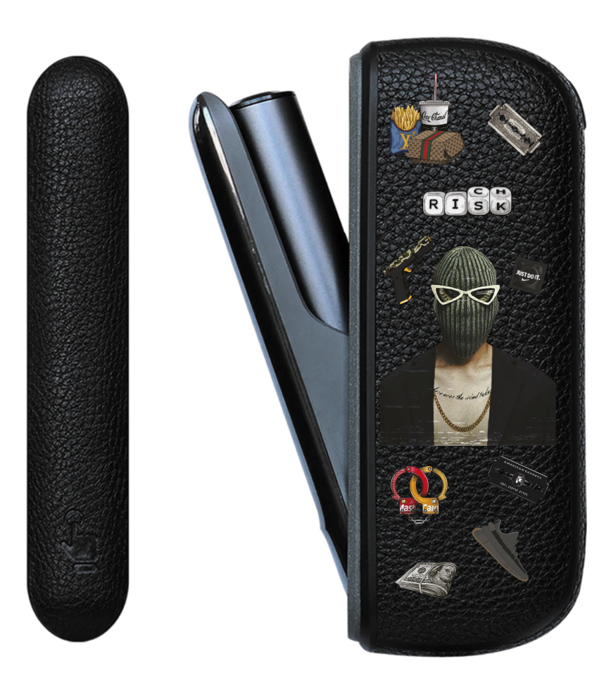 Чохол з боковою панеллю з екошкіри для IQOS ILUMA з принтом Rich risk