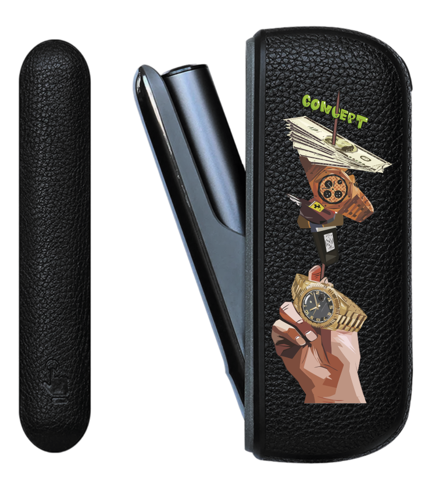 Чохол з боковою панеллю з екошкіри для IQOS ILUMA з принтом Kebab