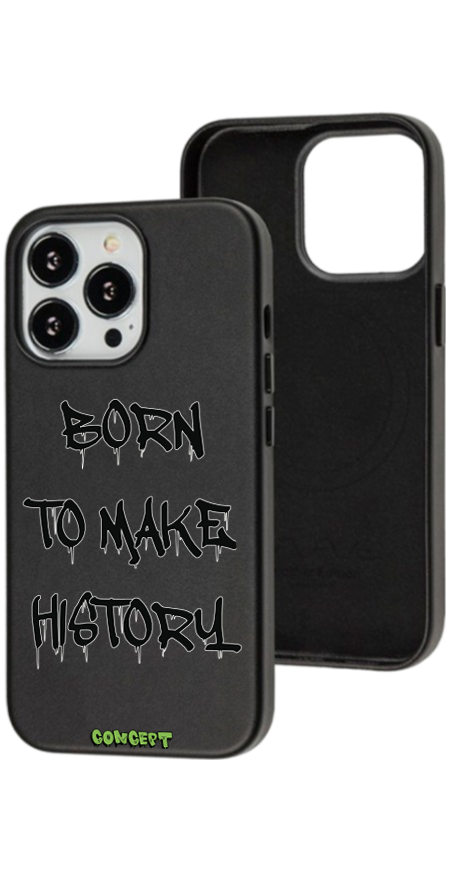 Чохол з принтом Born to make history (black) для iPhone 13 | 13 Mini | 13 Pro | 13 Pro Max