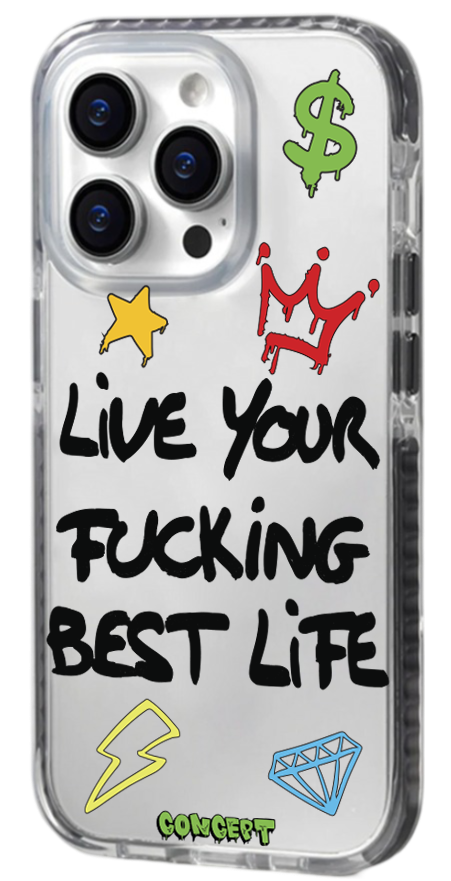 Чохол з принтом Live your fucking best live для iPhone 13 | 13 Mini | 13 Pro | 13 Pro Max