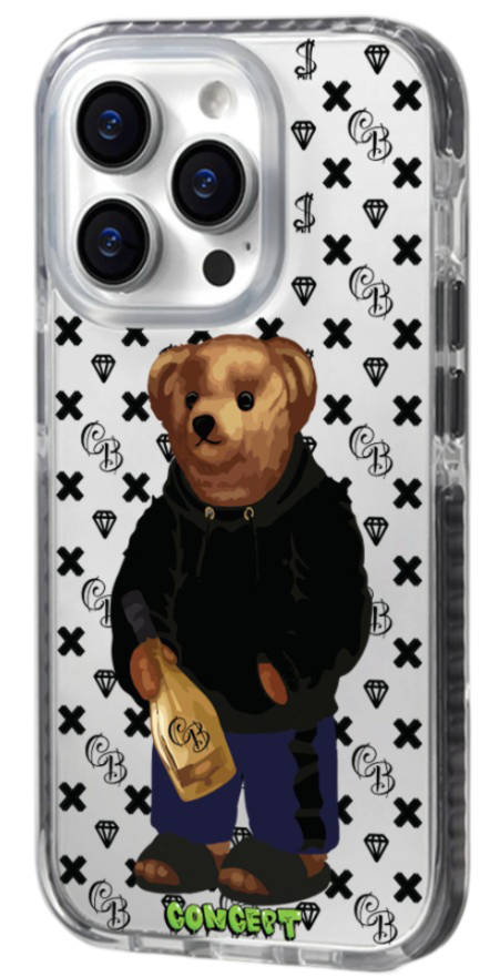 Чохол з принтом Bear Champange для iPhone 15 | 15 Plus | 15 Pro | 15 Pro Max
