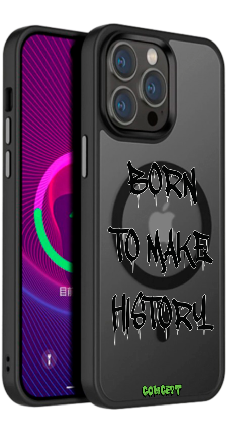 Чохол з принтом Born to make history (black) для iPhone 13 | 13 Mini | 13 Pro | 13 Pro Max