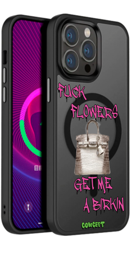 Чохол з принтом Fuck flowers get me a birkin (rose) для iPhone 13 | 13 Mini | 13 Pro | 13 Pro Max