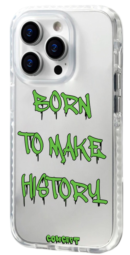 Чохол з принтом Born to make history (green) для iPhone 13 | 13 Mini | 13 Pro | 13 Pro Max