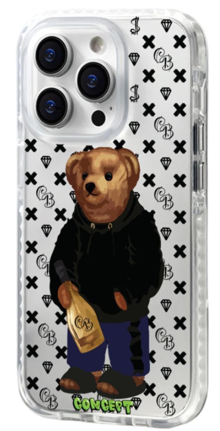 Чохол з принтом Bear Champange для iPhone 15 | 15 Plus | 15 Pro | 15 Pro Max