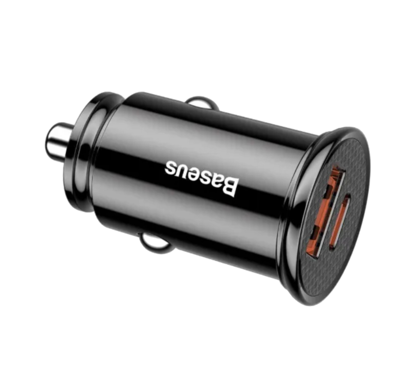 Автомобільний зарядний пристрій Baseus Circular Plastic USB+Type-C 5A 30W Black