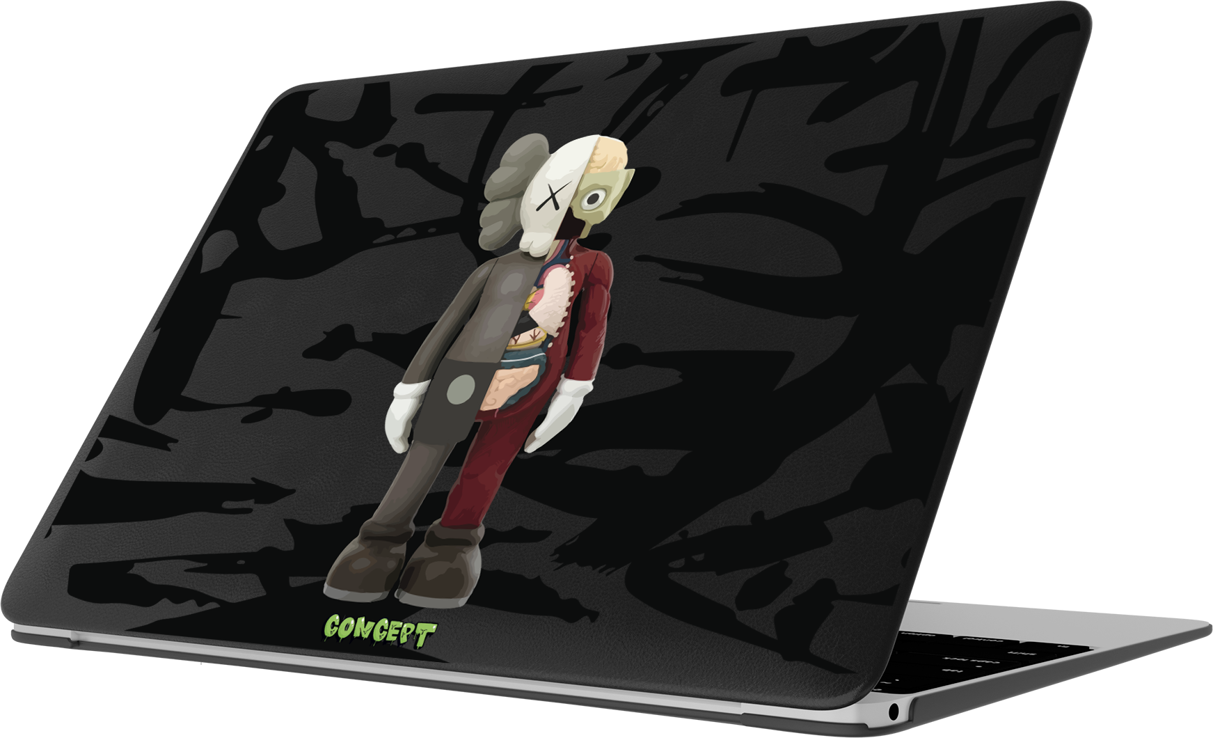 Шкіряний чохол-накладка з принтом Kaws для MacBook Pro 16 (2021-2023 M1 M2 M3)