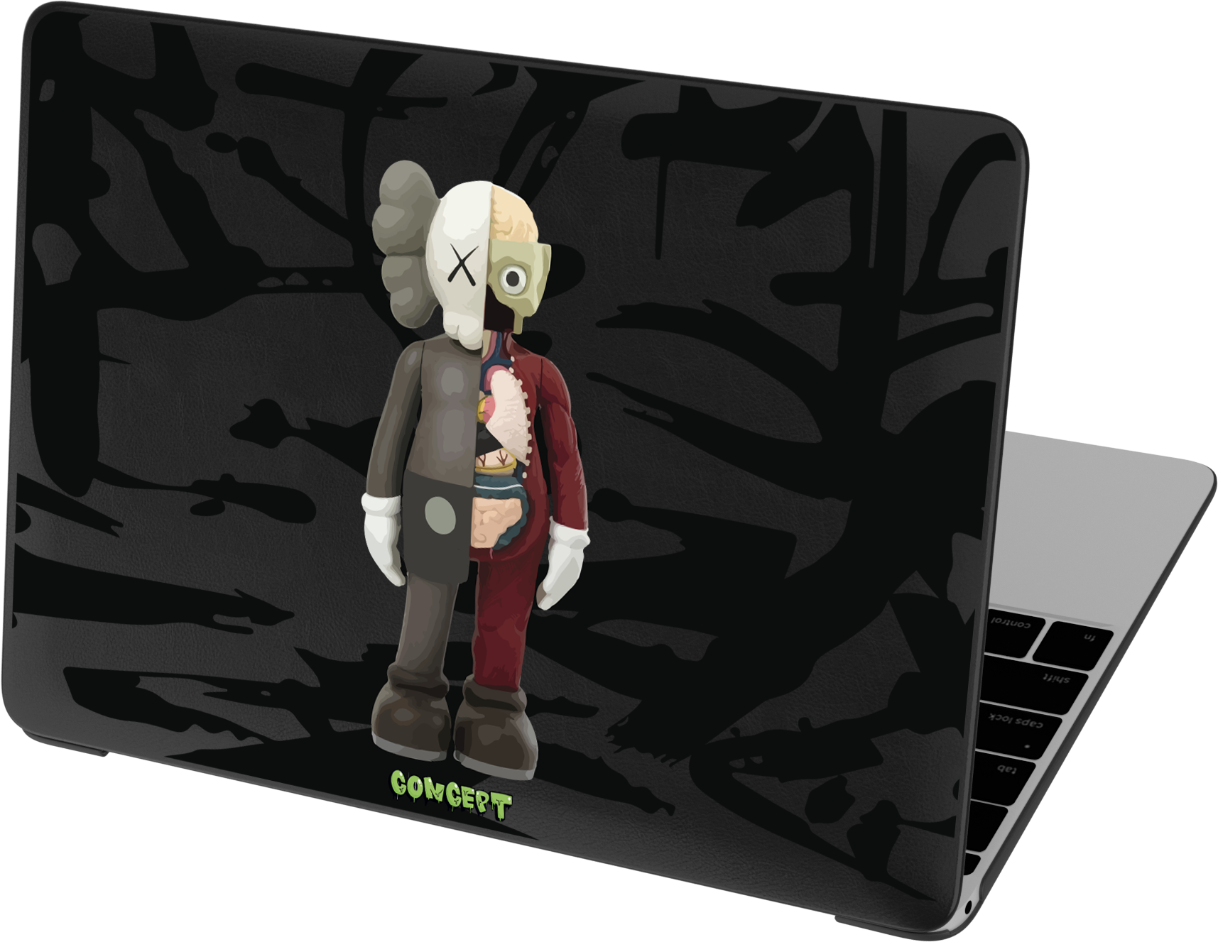 Шкіряний чохол-накладка з принтом Kaws для MacBook Air 13.6 (2022 M2)