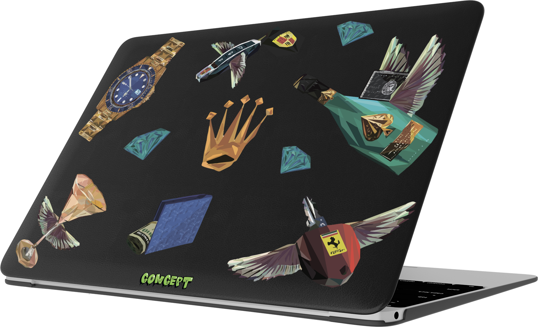Шкіряний чохол-накладка з принтом Luxury для MacBook Pro 16 (2021-2023 M1 M2 M3)
