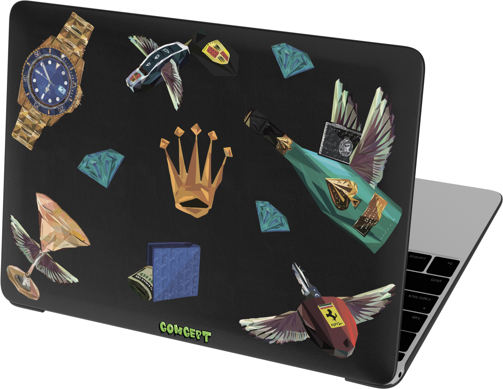 Шкіряний чохол-накладка з принтом Luxury для MacBook Pro 16 (2019)