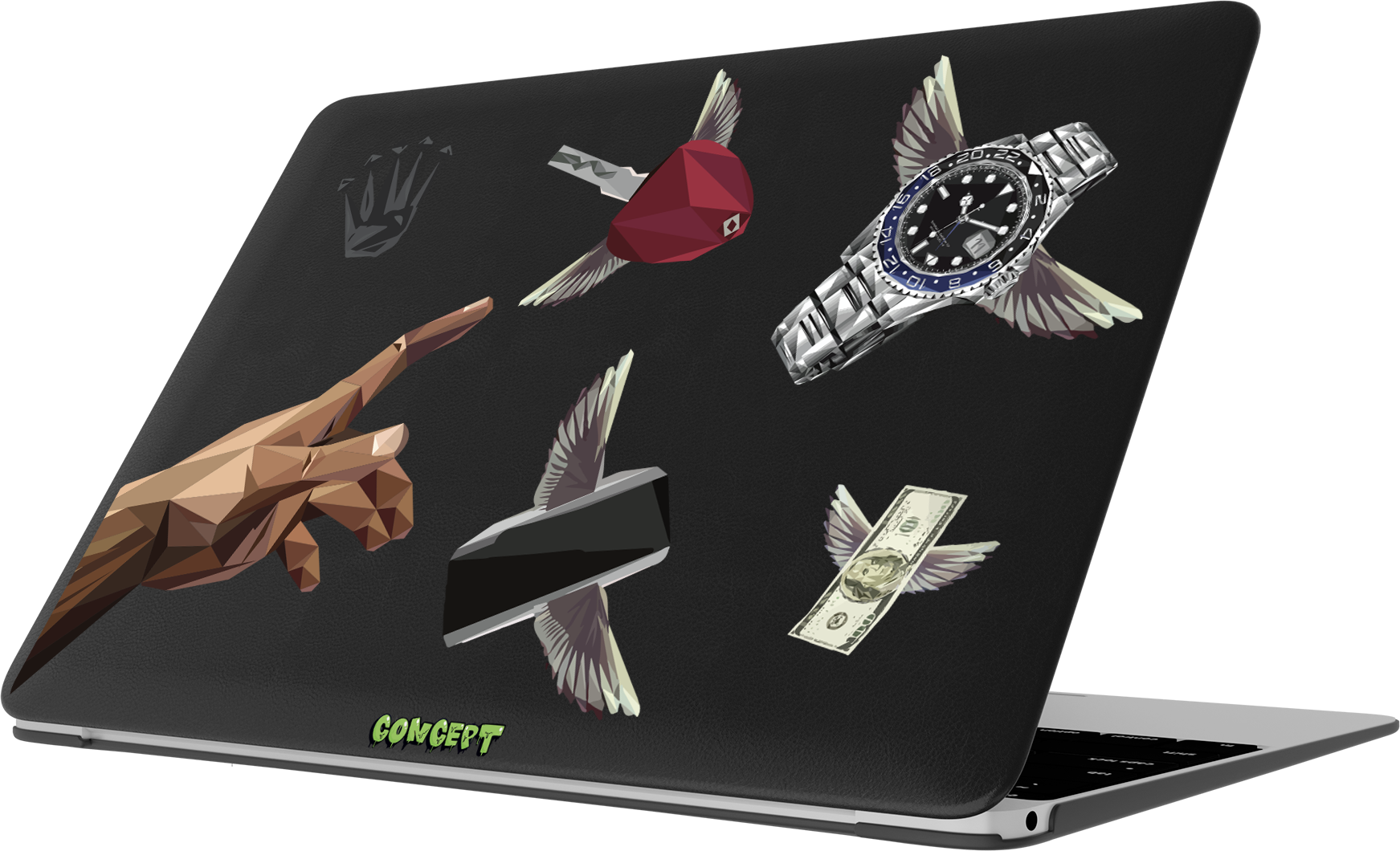 Шкіряний чохол-накладка з принтом Hands Luxury для MacBook Pro 13 (2016-2022 M1 M2)