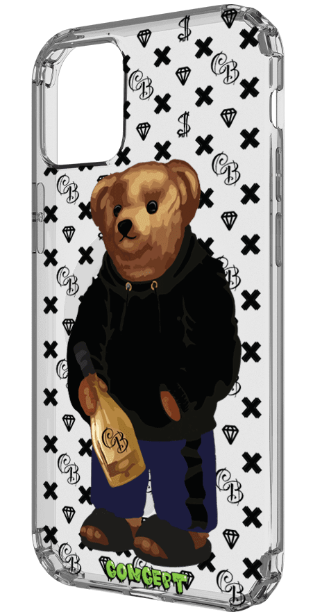 Чохол з принтом Bear Champange для iPhone 14 | 14 Plus | 14 Pro | 14 Pro Max