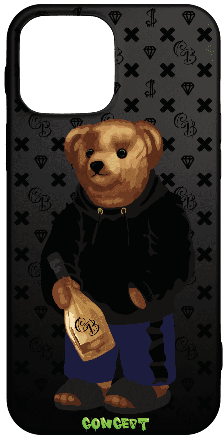 Чохол з принтом Bear Champange для iPhone 12 | 12 Mini | 12 Pro | 12 Pro Max