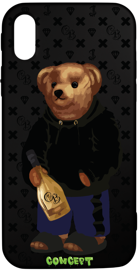 Чохол з принтом Bear Champange для iPhone X | XS | XR | XS Max