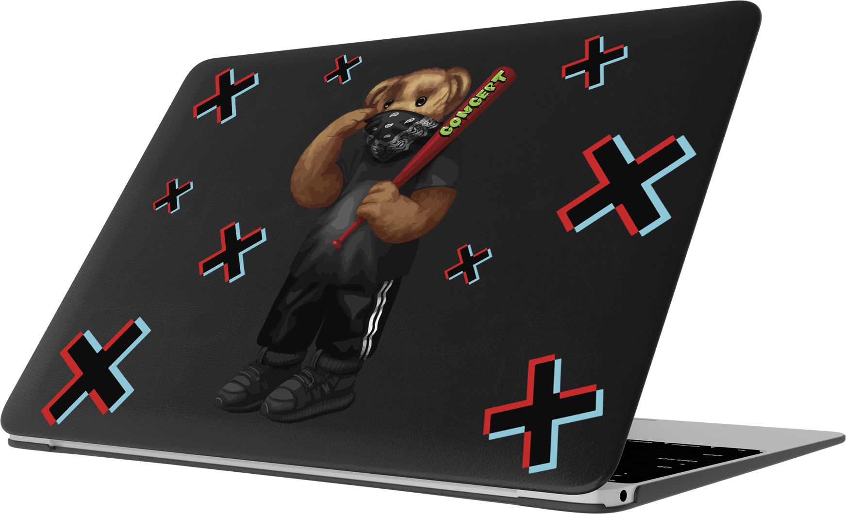 Шкіряний чохол-накладка з принтом Bear Concept для MacBook Pro 13 (2016-2022 M1 M2)