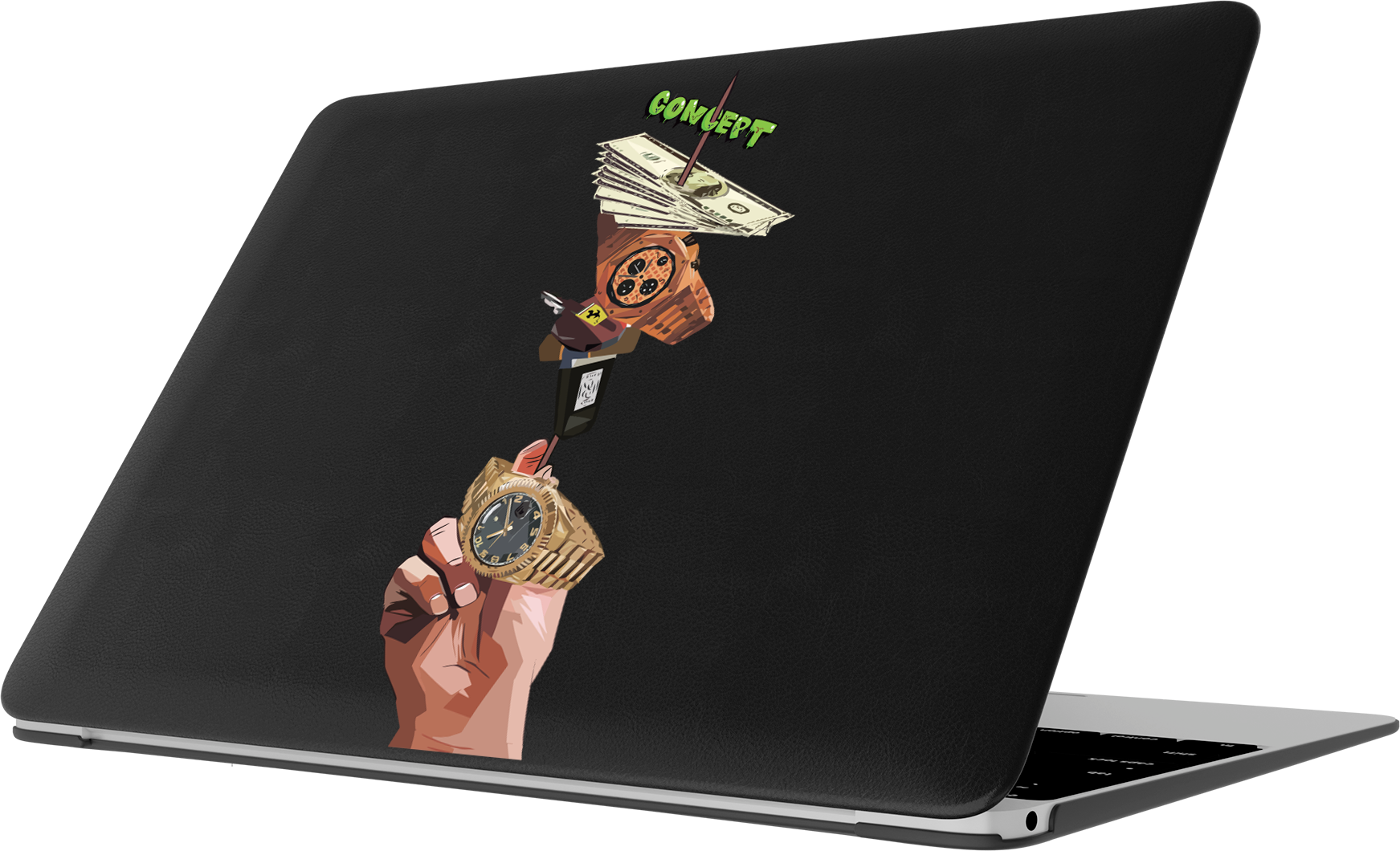 Шкіряний чохол-накладка з принтом Kebab для MacBook Pro 14 (2021-2024 M1 M2 M3)