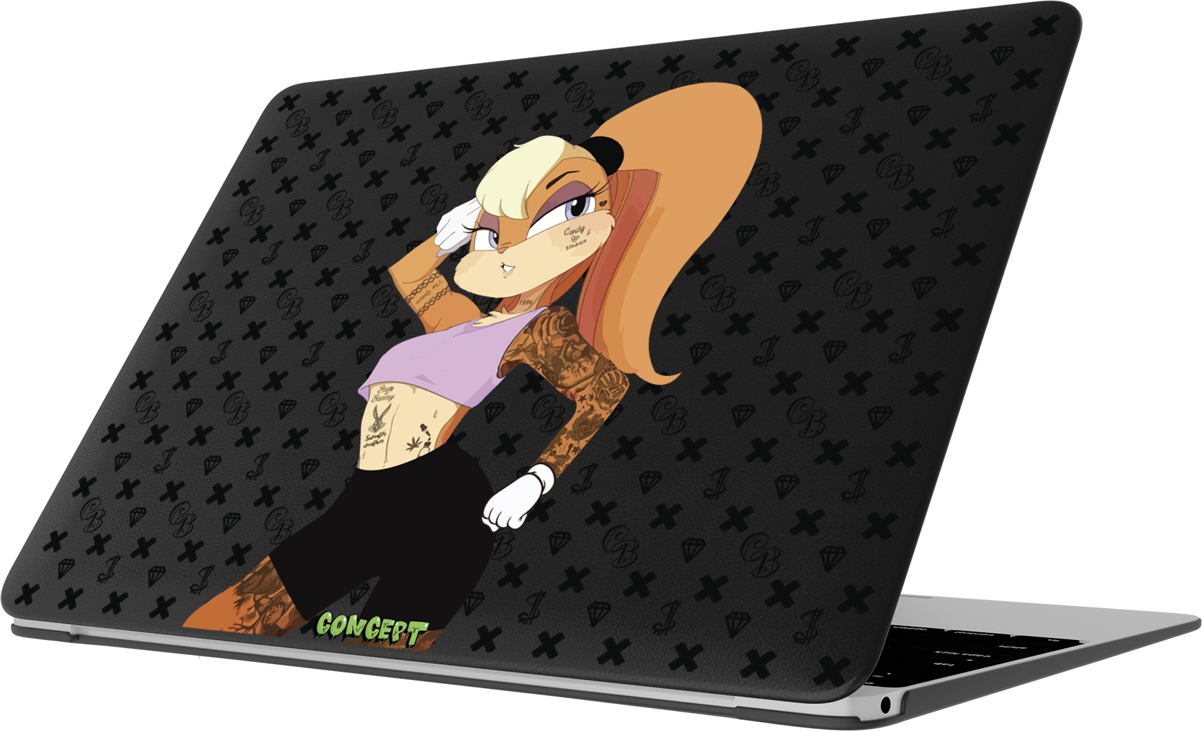 Шкіряний чохол-накладка з принтом Lola для MacBook Pro 16 (2021-2023 M1 M2 M3)