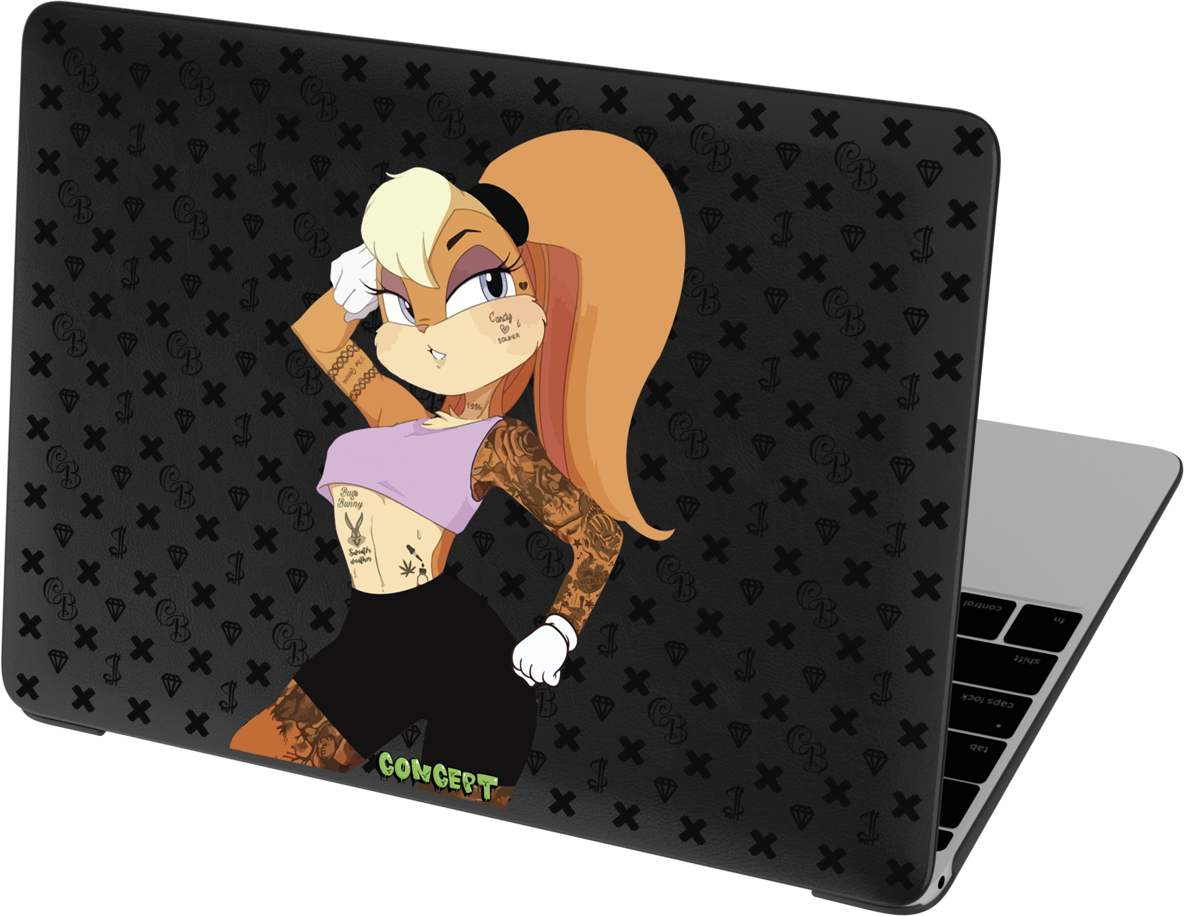 Шкіряний чохол-накладка з принтом Lola для MacBook Air 13.6 (2022 M2)