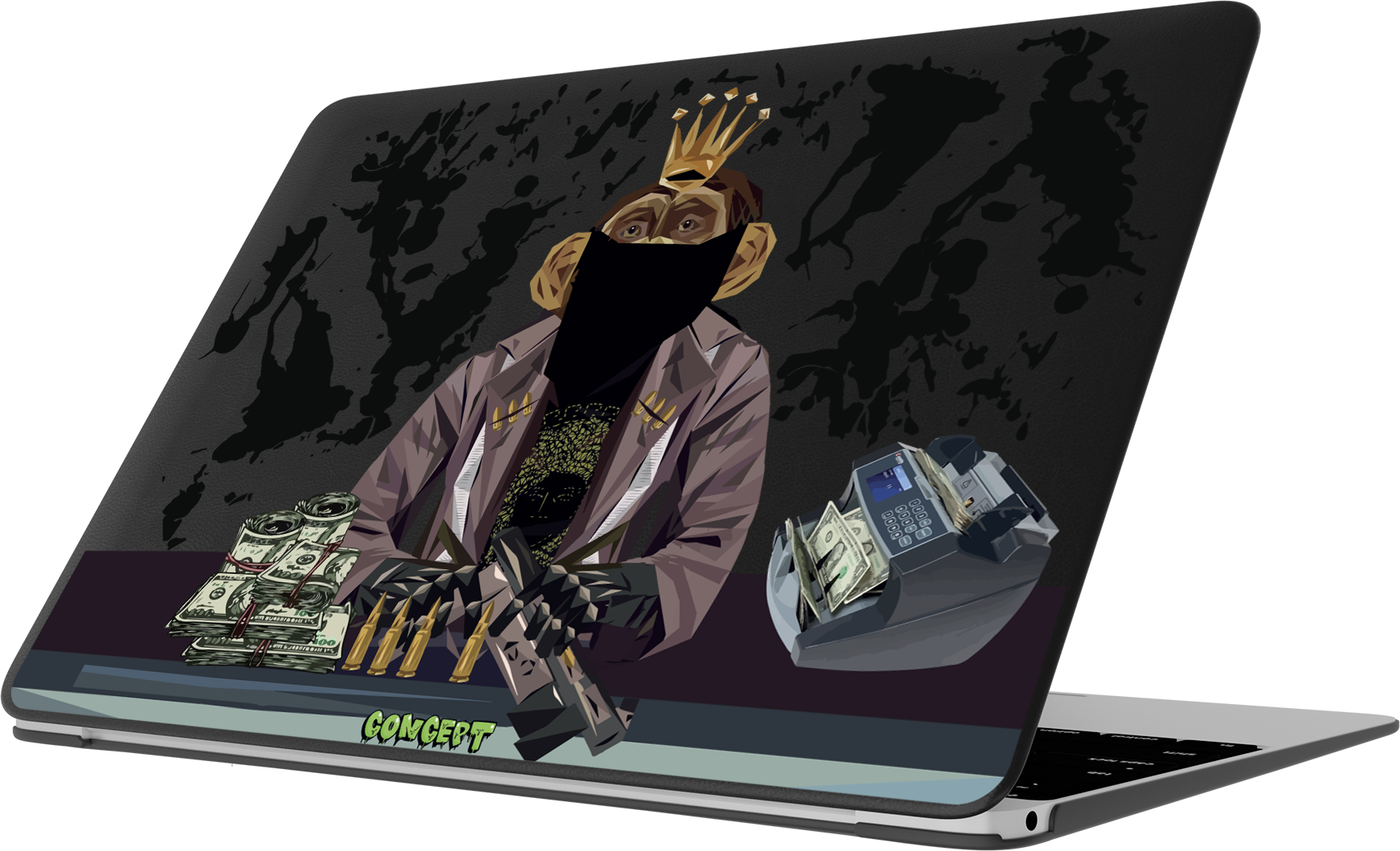 Шкіряний чохол-накладка з принтом Monkey для MacBook Air 13 (2018-2021 M1)