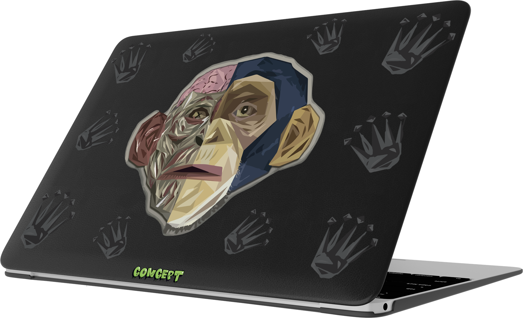 Шкіряний чохол-накладка з принтом Monkey Skull для MacBook Air 13 (2018-2021 M1)